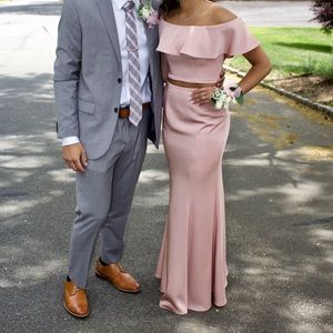 Prom Girl two-piece light pink prom dress; size 1/2; in perfect condition